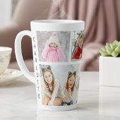 Multi-fotocollage Moderne Gepersonaliseerde Naam Latte Mok