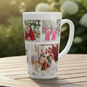 Multi-fotocollage Moderne Gepersonaliseerde Naam Latte Mok
