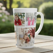 Multi-fotocollage Moderne Gepersonaliseerde Naam Latte Mok