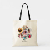 Multi-fotocollage Moderne Gepersonaliseerde naam Tote Bag (Achterkant)