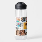 Multi-fotocollage Moderne Gepersonaliseerde Naam Waterfles (Voorkant)