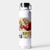 Multi-fotocollage Moderne Gepersonaliseerde Naam Waterfles (Achterkant)