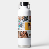 Multi-fotocollage Moderne Gepersonaliseerde Naam Waterfles (Voorkant)