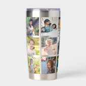 Multi fotocollage monogram gepersonaliseerd modern geïsoleerde drinkbeker (Voorkant)