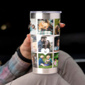 Multi fotocollage monogram gepersonaliseerd modern geïsoleerde drinkbeker