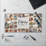 Multi fotofamilie Elegant modern grijs Bureaumat<br><div class="desc">Multi foto familie cadeau aandenken. Ideaal Kerst,  verjaardag,  jubileum moederdag,  vaderdag cadeau. Moderne eenvoudige typografie[door elegant ontwerp.</div>