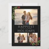 MULTI-FOTOKAART MET KERSTRANDGEBLADERTE FEESTDAGENKAART (Voorkant)