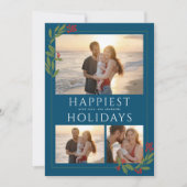 MULTI-FOTOKAART MET KERSTRANDGEBLADERTE FEESTDAGENKAART (Voorkant)