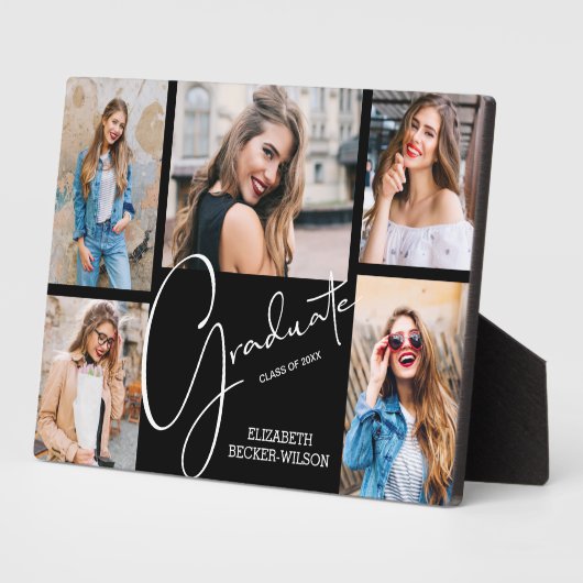 Multi-fotokado met zwarte achtergrond voor afstude fotoplaat (Zijkant)