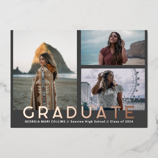 Multi foto's Afstuderen foto aankondiging (Voorkant)