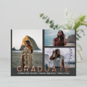 Multi foto's Afstuderen foto aankondiging (Staand Voorkant)