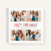 Multi foto's kleurrijke leuke typografie beste vri notitieboek (Voorkant)