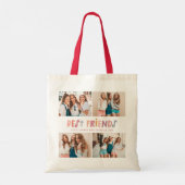 Multi foto's kleurrijke leuke typografie beste vri tote bag (Achterkant)