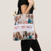 Multi foto's kleurrijke leuke typografie beste vri tote bag (Dichtbij)