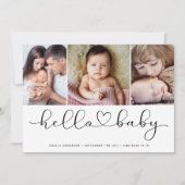 Multi-fotoscript met hart Nieuwe baby-fotokaart Aankondiging (Voorkant)