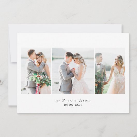 Multi-fotoscript met Heart Weddenfoto Bedankkaart (Voorkant)