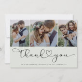 Multi-fotoscript met Heart Weddenfoto Bedankkaart (Voorkant)