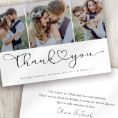 Multi-fotoscript met Heart Weddenfoto Bedankkaart