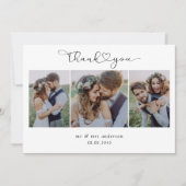 Multi-fotoscript met Heart Weddenfoto Bedankkaart (Voorkant)