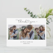 Multi-fotoscript met Heart Weddenfoto Bedankkaart (Staand voorkant)