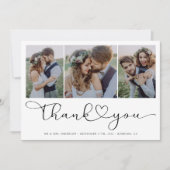 Multi-fotoscript met Heart Weddenfoto Bedankkaart (Voorkant)