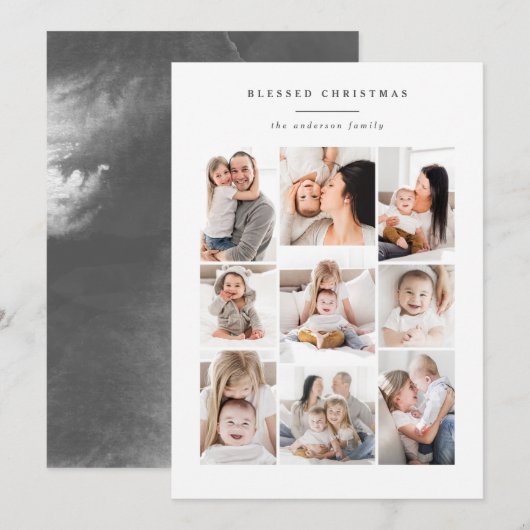 multi-fotoserie moderne vakantiekaart feestdagenkaart (Voorkant / Achterkant)