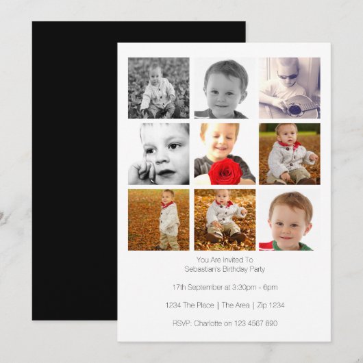 Multi-gebruik gepersonaliseerde negen foto sjabloo kaart (Voorkant / Achterkant)