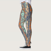 Multi gekleurd abstract blauwgroen, sinaasappel, b leggings (Links)