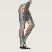 Multi gekleurd abstract blauwgroen, sinaasappel, b leggings (Rechts)