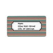 Multi gekleurd hart Striped Pattern Etiket (Voorkant)