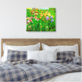 Multi gekleurd Iris Flower Patch Canvas Afdruk (Insitu (Slaapkamer))