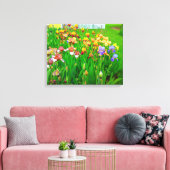 Multi gekleurd Iris Flower Patch Canvas Afdruk (Insitu (Woonkamer))