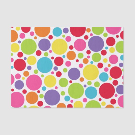 Multi gekleurd polka dot tissue papier (Voorkant)