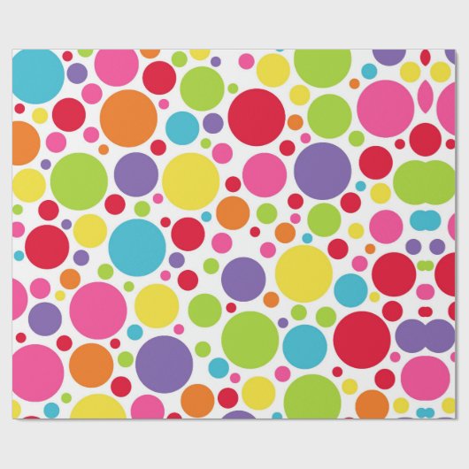 Multi gekleurd Polka Dot Wrapping Papier (Vlak)