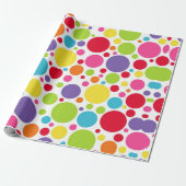 Multi gekleurd Polka Dot Wrapping Papier (Uitgerold)