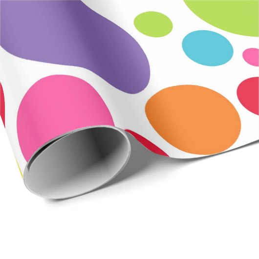 Multi gekleurd Polka Dot Wrapping Papier (Rol Hoek)