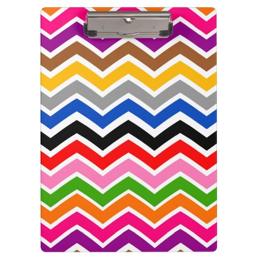 Multi gekleurd Zigzag Chevron Patroon Ontwerp Klembord (Voorkant)