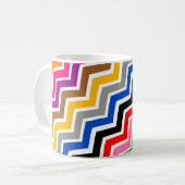 Multi gekleurd Zigzag Chevron Patroon Ontwerp Koffiemok (Voorkant links)
