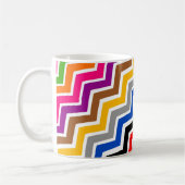 Multi gekleurd Zigzag Chevron Patroon Ontwerp Koffiemok (Links)