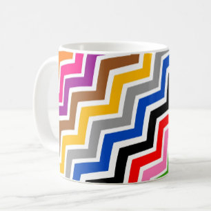 Multi gekleurd Zigzag Chevron Patroon Ontwerp Koffiemok