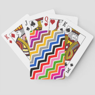 Multi gekleurd Zigzag Chevron Patroon Ontwerp Pokerkaarten