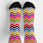 Multi gekleurd Zigzag Chevron Patroon Ontwerp Sokken (Top)