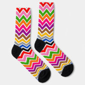Multi gekleurd Zigzag Chevron Patroon Ontwerp Sokken (Rechts)