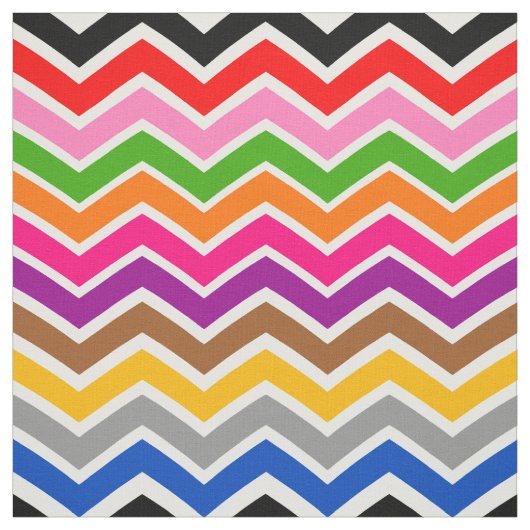 Multi gekleurd Zigzag Chevron Patroon Ontwerp Stof (Swatch)