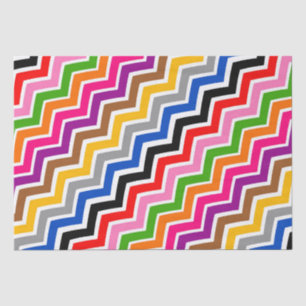 Multi gekleurd Zigzag Chevron Patroon Ontwerp Tissuepapier