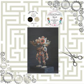 Multi gekleurde abstracte robot decoupage tissuepapier