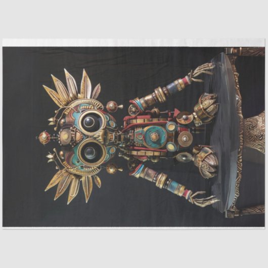 Multi gekleurde Afrikaanse robot decoupage Tissuepapier (Voorkant)