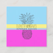 Multi gekleurde ananas interieur ontwerper vierkante visitekaartje (Voorkant)