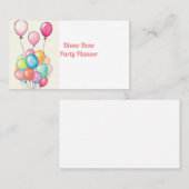 Multi gekleurde ballonnen Visitekaartje (Voorkant / Achterkant)