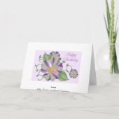 multi gekleurde bloem gelukkige verjaardag kaart (Achterkant)